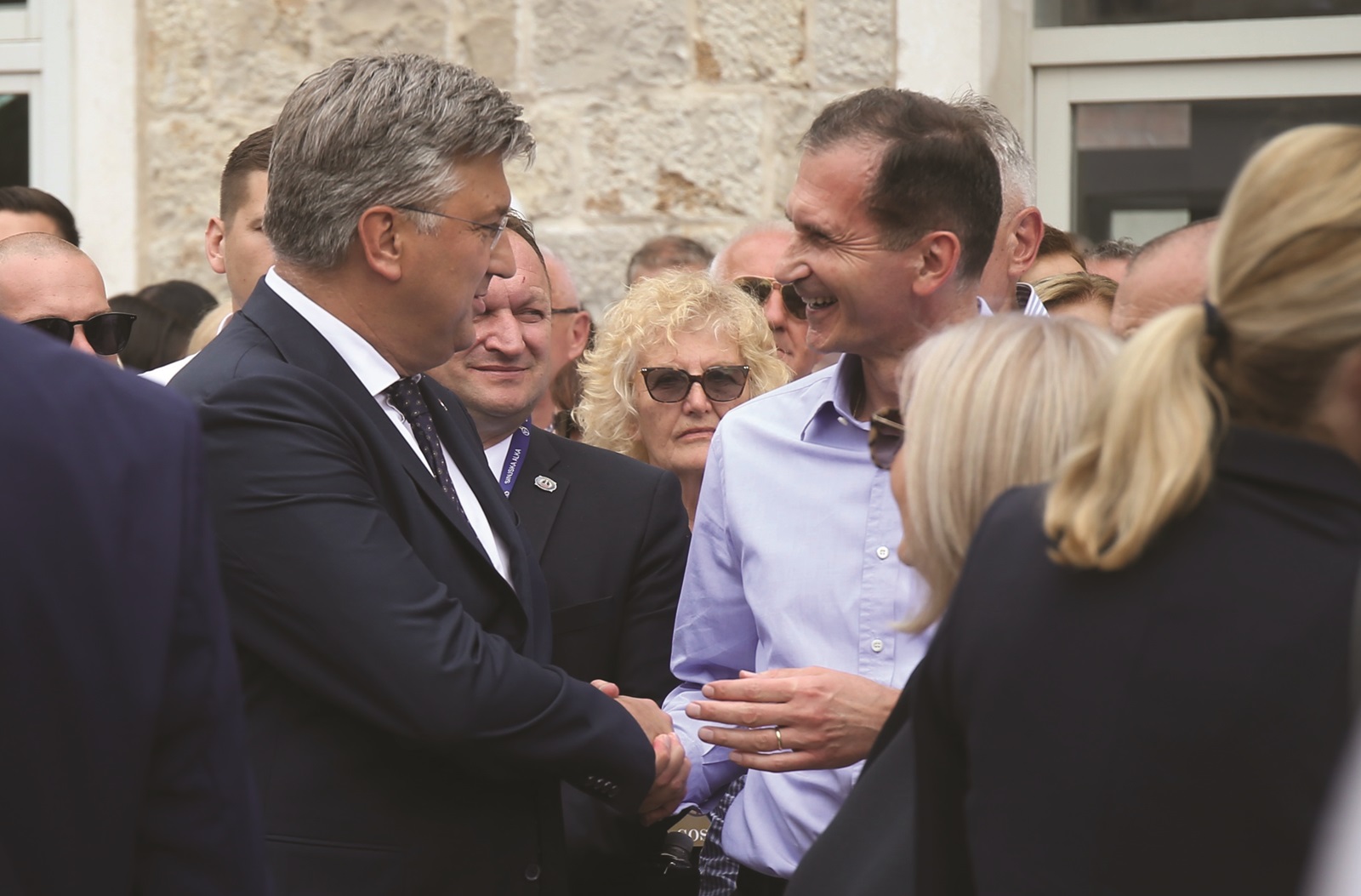 06.08.2023., Sinj - 308. Sinjska alka. Sinjska alka je hrvatska viteska igra. Odrzava se svake godine u nedjelju u prvoj trecini mjeseca kolovoza u Sinju, na godisnjicu pobjede nad turskim osvajacima 14. kolovoza 1715. Na taj dan je 700 hrvatskih vojnika iz Sinja uspjelo odbiti navalu vojske turskog seraskera Mehmed-pase Celica koja je brojala 60.000 vojnika. predsjednik Vlade Andrej Plenkovic, Dragan Primorac Photo: Ivo Cagalj/PIXSELL