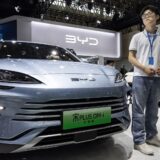 May 16, 2024, Wuhan, Hubei, China: A man visits the BYD stand at the 2024 Central China International Auto Show. The Biden Administration has announced new tariffs on Tuesday for Chinese made electric vehicles, quadrupling the current tariff from 27.5% to 102.5%, as well as new tariffs on solar cells, steel, and aluminum.,Image: 873622212, License: Rights-managed, Restrictions: , Model Release: no, Credit line: RenYong / Zuma Press / Profimedia