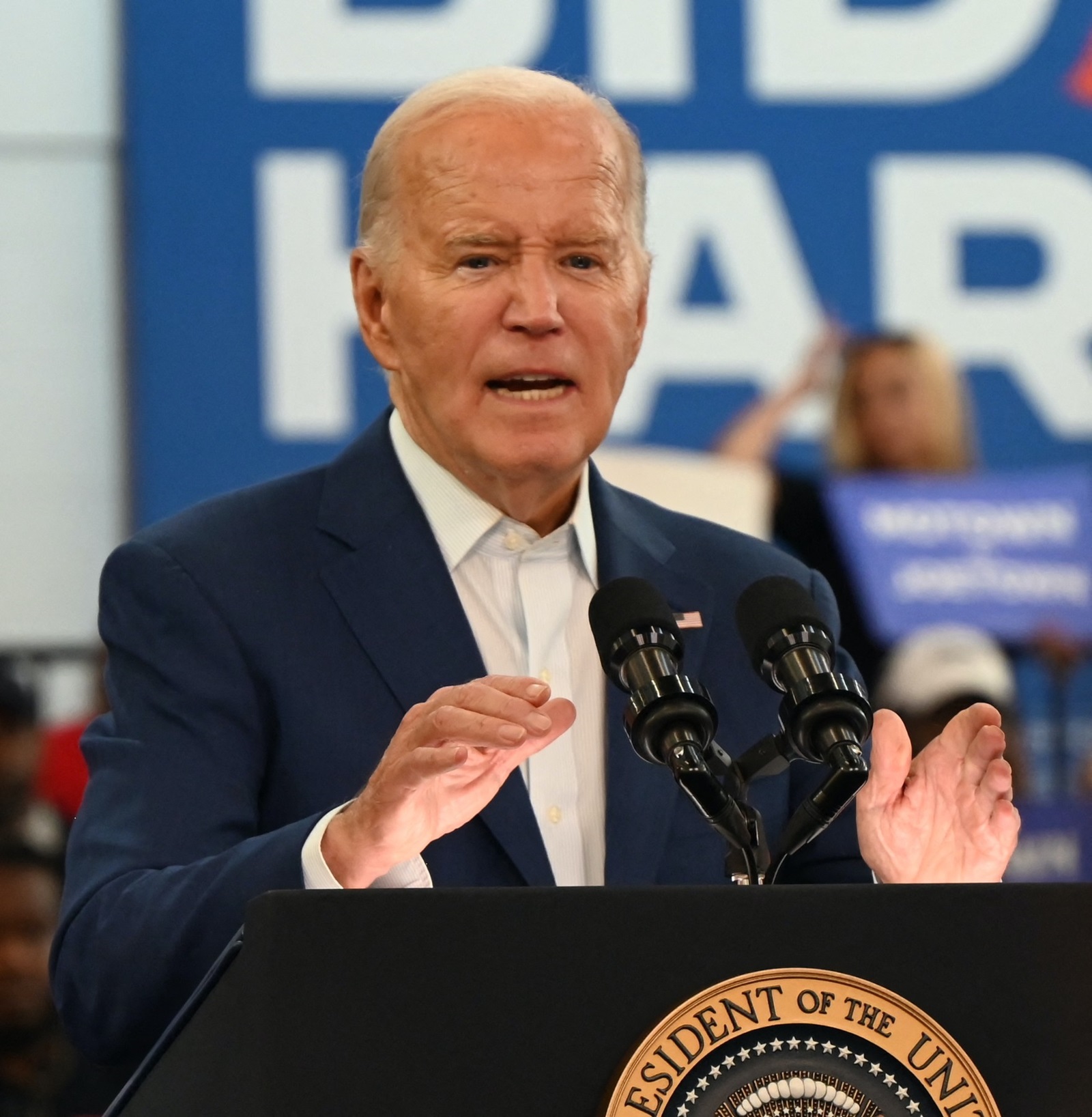 DETROIT, MICHIGAN, UNITED STATES - JULY 12: President of the United States Joe Biden delivers remarks at a campaign rally at Renaissance High School in Detroit, Michigan, United States on July 12, 2024. Kyle Mazza / Anadolu,Image: 889375686, License: Rights-managed, Restrictions: , Model Release: no, Credit line: Kyle Mazza / AFP / Profimedia