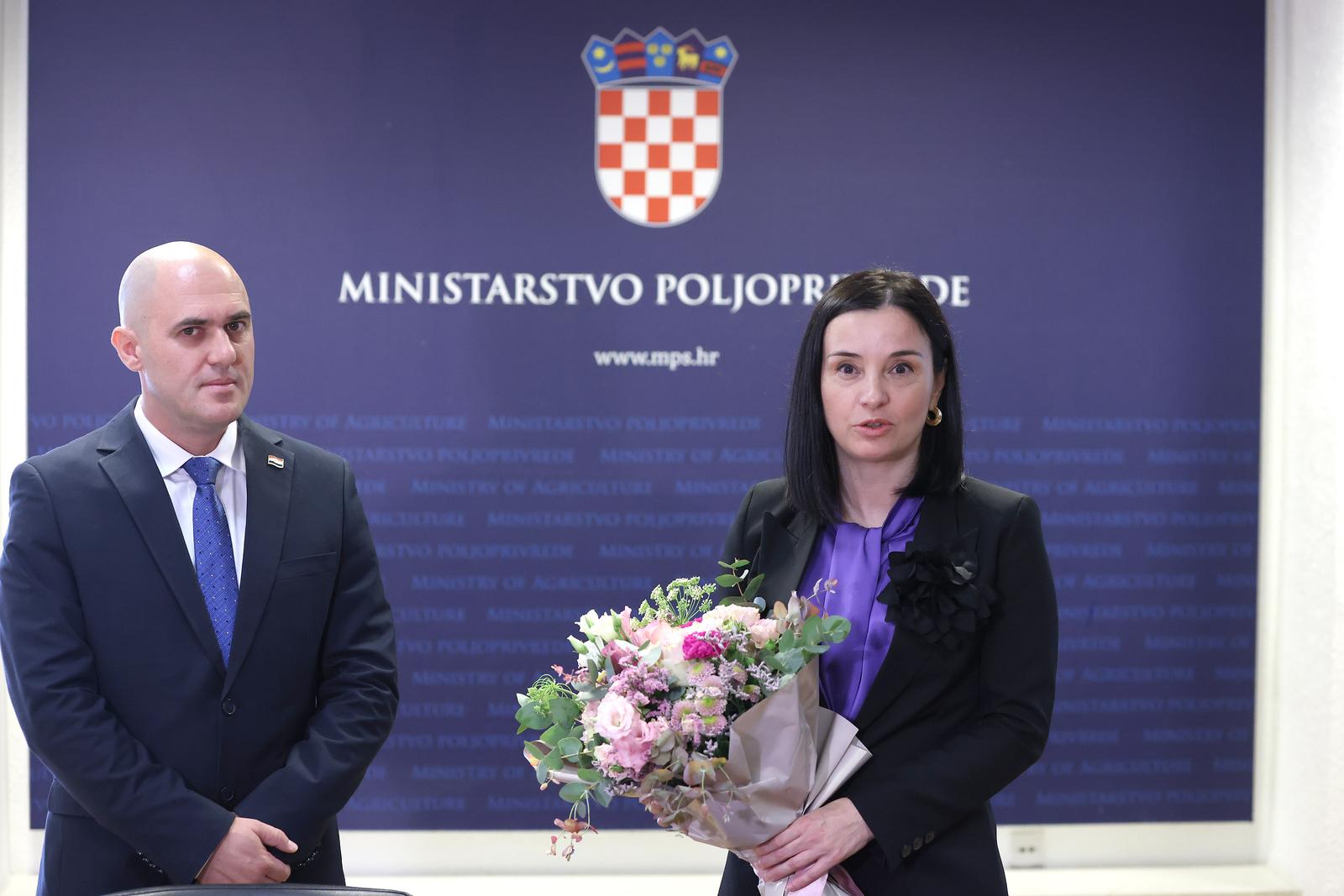 20.05.2024., Zagreb - Novi ministar Josip Dabro preuzeo je danas Ministarstvo poljoprivrede, sumarstva i ribarstva
od dosadasnje ministrice Marije Vuckovic. Photo: Patrik Macek/PIXSELL