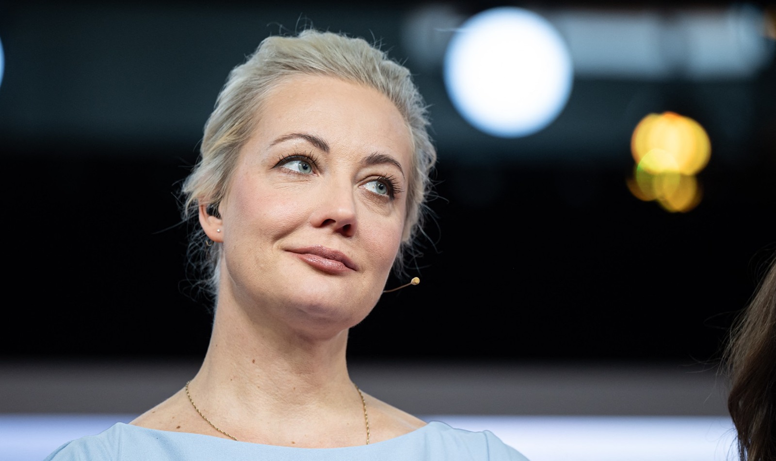 Yulia Navalnaya, widow of the late Kremlin opposition leader Alexei Navalny, reacts during the award ceremony for the Media freedom Prize during the Ludwig-Erhard summit in Gmund at lake Tegernsee, southern Germany, on April 19, 2024.,Image: 866141471, License: Rights-managed, Restrictions: , Model Release: no, Credit line: LUKAS BARTH / AFP / Profimedia