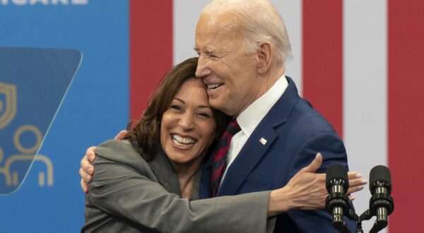 epa11490846 (FILE) - US Vice President Kamala Harris and US President Joe Biden reacts on stage during a campaign event at the Chavis Community Center in Raleigh, North Carolina, USA, 26 March 2024 (reissued 21 July 2024). Joe Biden on 21 July announced on his X (formerly Twitter) account that he would not seek re-election in November 2024, and endorsed Harris to be the Democrats’ new nominee.  EPA/ALLISON JOYCE