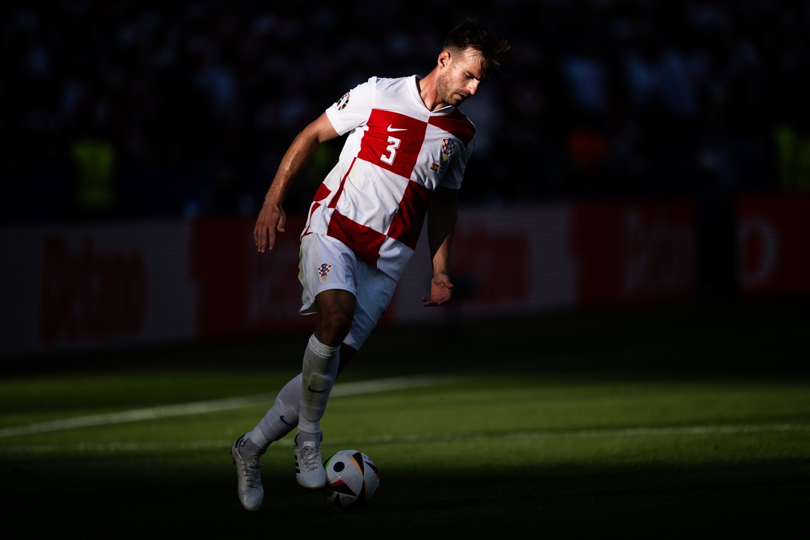 240615 Marin Pongracic of Croatia during the UEFA Euro 2024 Football Championship match between Spain and Croatia on June 15, 2024 in Berlin. 
Photo: Mathias Bergeld / BILDBYRÅN / kod MB / MB0935
fotboll football soccer fotball fotbolls-em europamästerskap em uefa euro uefa european football championship euro 2024 spanien spain kroatien croatia bbeng,Image: 881907472, License: Rights-managed, Restrictions: Sweden, Norway, Finland and Denmark must be OUT, Model Release: no, Credit line: MATHIAS BERGELD / Bildbyran Photo Agency / Profimedia