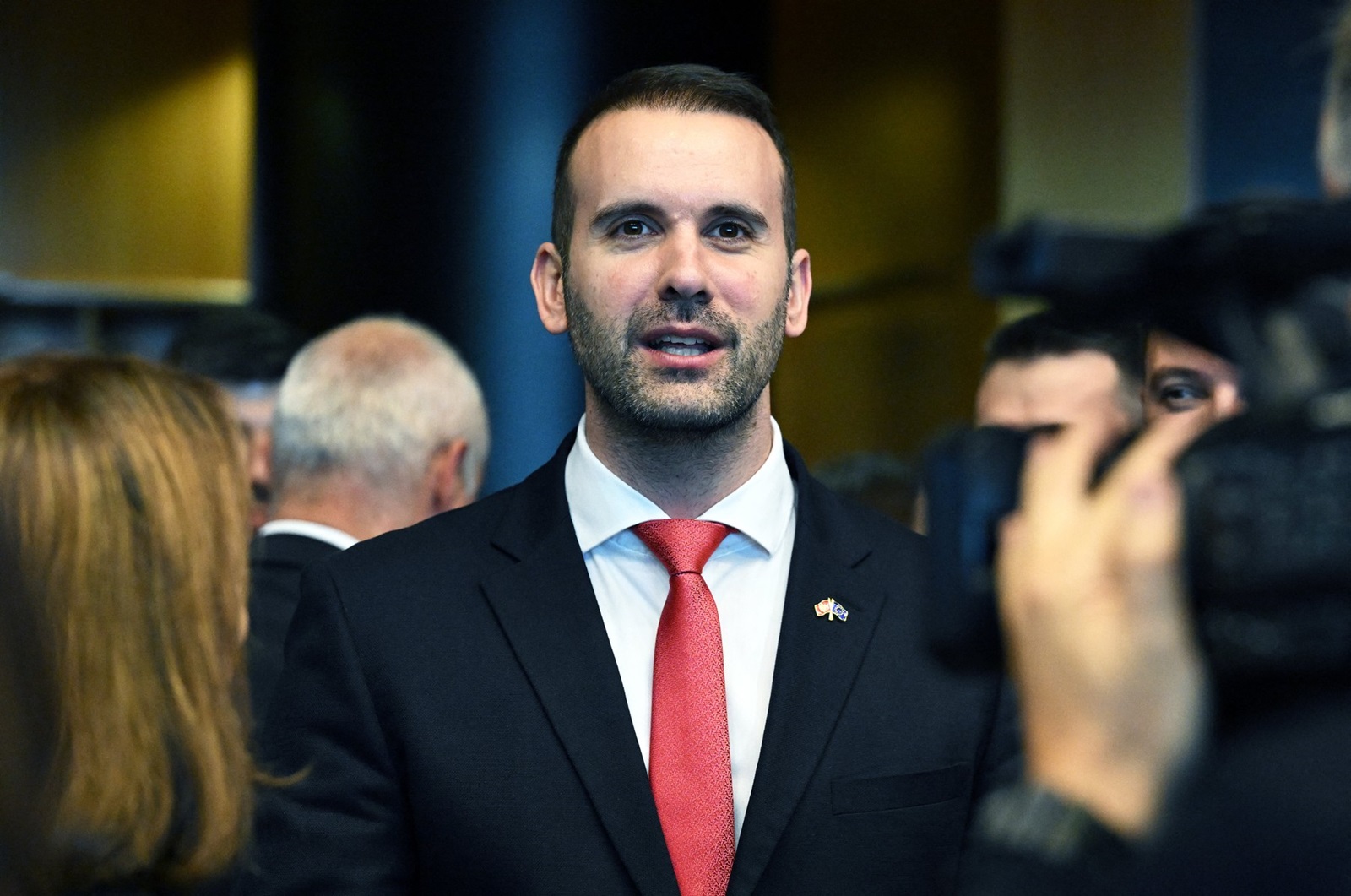 BRUSSELS, BELGIUM - APRIL 16: Prime Minister of Montenegro Milojko Spajic arrives to address members of the European Parliament's Committee on Foreign Affairs (AFET) in Brussels, Belgium on April 16, 2024. Dursun Aydemir / Anadolu/ABACAPRESS.COM,Image: 865336022, License: Rights-managed, Restrictions: , Model Release: no, Credit line: AA/ABACA / Abaca Press / Profimedia