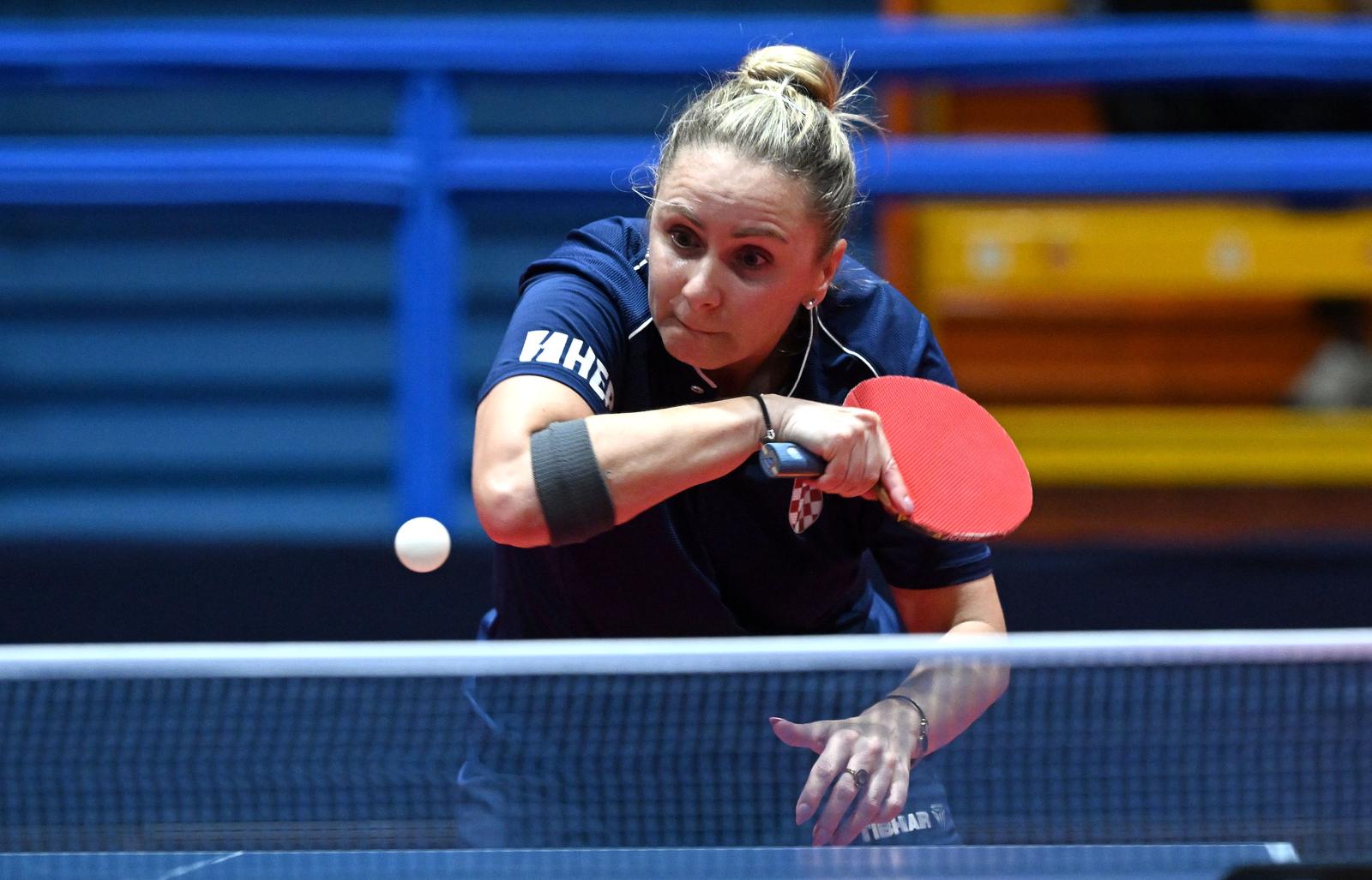 06.06.2024., Zagreb - WTT Contender Zagreb 2024., sesnaestina finala, Ivana Malobabic - Lily Zhang. Na fotografiji: Ivana Malobabic Photo: Marko Lukunic/PIXSELL