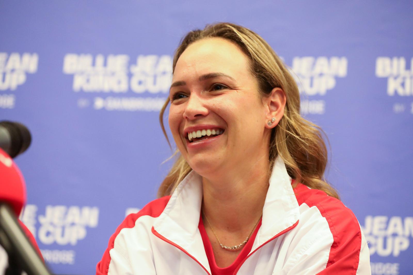 07.11.2022., Rijeka - U dvorani Zamet odrzana je konferencija za medije hrvatske zenske teniske reprezentacije uoci susreta Hrvatska i Njemacka u Billie Jean King kupu. Donna Vekic   Photo: Goran Kovacic/PIXSELL