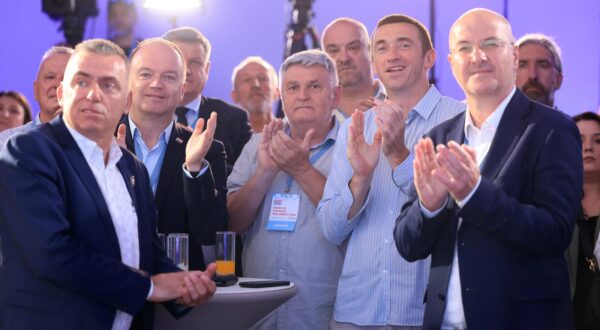 09.06.2024., Hotel International, Zagreb - Docek rezultata izbora za Europski parlament u stozeru Domovinskog pokreta. Photo: Marko Prpic/PIXSELL