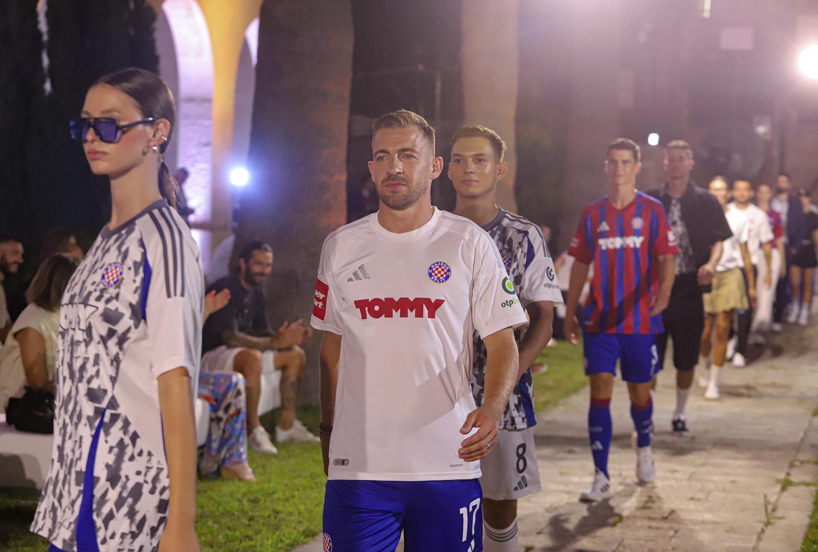 19.07.2024., Split - HNK Hajduk i Adidas odrzali su modno događanje u Institutu za oceanografiju i ribarstvo na Marjanu povodom pocetka suradnje. Dario Melnjak Photo: Ivana Ivanovic/PIXSELL