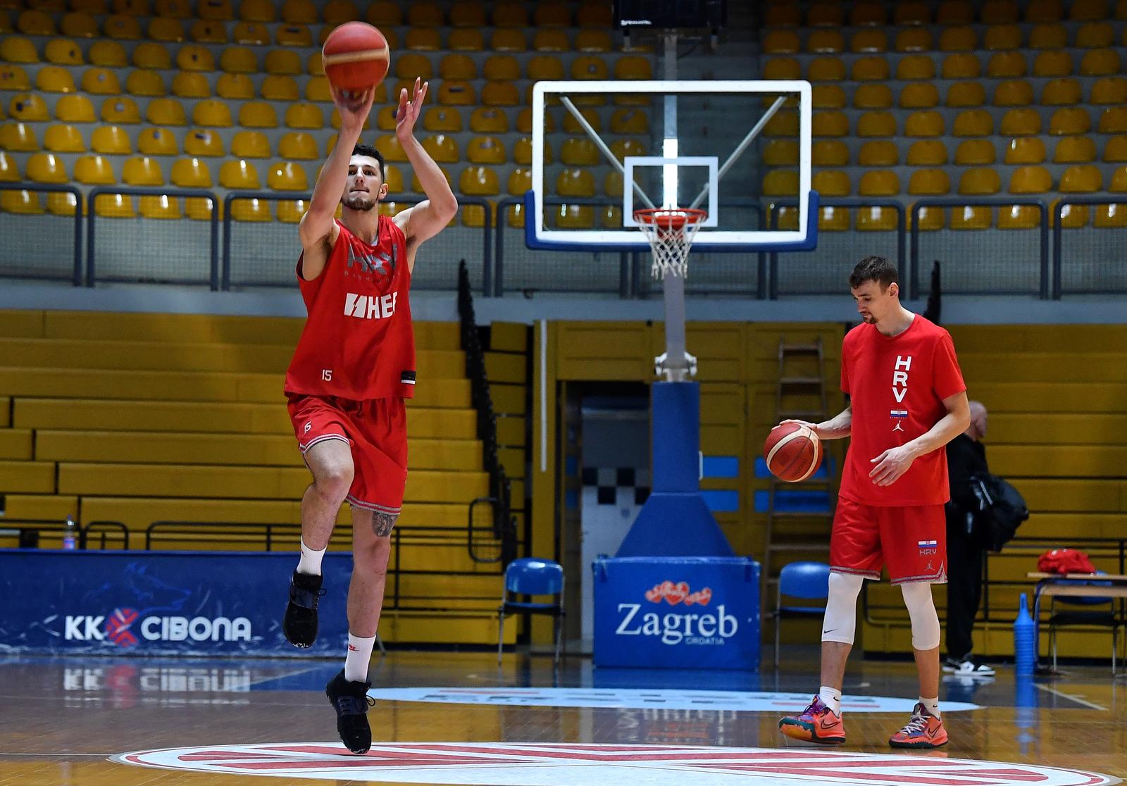 22.02.2022., Zagreb - KC Drazen Petrovic, trening kosarkaske reprezentacije hrvatske uoci kvalifikacijske utamice za svjetsko prvenstvo protiv Svedske. Karlo Matkovic  Photo: Marko Lukunic/PIXSELL