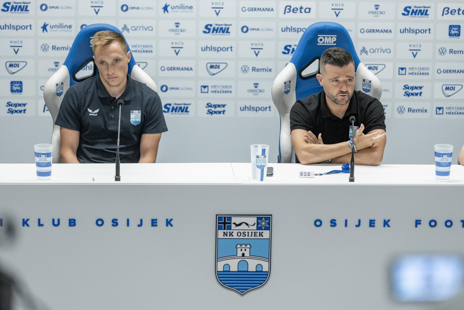 24.07.2024., Osijek, Opus Arena - Konferencija za medije NK Osijek, povodom 2. pretkola UEFA Konferencijske lige izmedju NK Osijek - FCI Levadia Tallinn. Photo: Davor Javorovic/PIXSELL