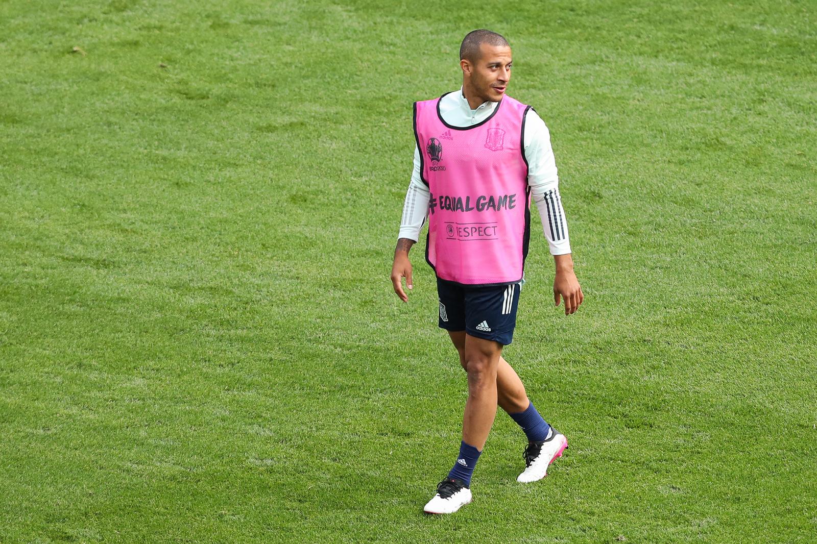 27.06.2021., Parken stadion, Kopenhagen, Danska - UEFA Europsko prvenstvo 2020, trening Spanjolske nogometne reprezentacije na Parkenu dan uoci utakmice osmine finala protiv Hrvatske.  Thiago Alcantara. rPhoto: Luka Stanzl/PIXSELL