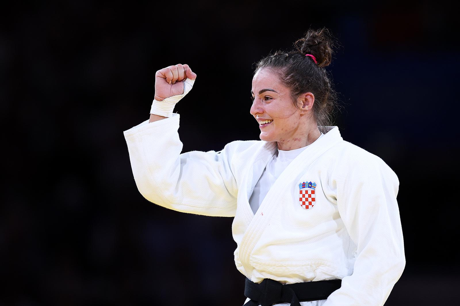 31.07.2024., Pariz, Francuska - XXXIII. Olimpijske igre Pariz 2024. Judo, polufinalna borba, zene -70kg, Barbara Matic, Hrvatska - Sanne van Dijke, Nizozemska. NA fotografiji: Barbara Matic Photo: Igor Kralj/PIXSELL