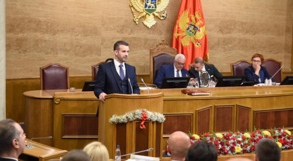 31, October, 2023, Podgorica - The session of the Assembly of Montenegro at which the new Government of Montenegro is elected. Milojko Spajic.    

31, oktobar, 2023, Podgorica - Sednica Skupstine  Crne Gore na kojoj se bira nova Vlada Crne Gore.     Photo: R.R./ATAImages/PIXSELL