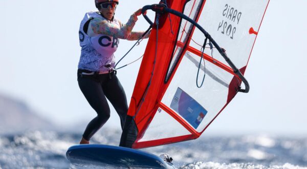 Paris 2024 Olympics - Sailing - Women's Windsurfing - Marseille Marina, Marseille, France - July 30, 2024. Palma Cargo of Croatia in action. REUTERS/Andrew Boyers Photo: Andrew Boyers/REUTERS