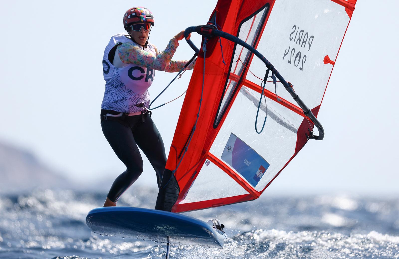 Paris 2024 Olympics - Sailing - Women's Windsurfing - Marseille Marina, Marseille, France - July 30, 2024. Palma Cargo of Croatia in action. REUTERS/Andrew Boyers Photo: Andrew Boyers/REUTERS