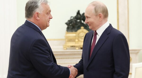 In this pool photograph distributed by the Russian state agency Sputnik, Russia's President Vladimir Putin meets with Hungary's Prime Minister Viktor Orban at the Kremlin in Moscow on July 5, 2024.,Image: 887453362, License: Rights-managed, Restrictions: ** Editor's note : this image is distributed by the Russian state owned agency Sputnik **, Model Release: no, Credit line: Valery SHARIFULIN / AFP / Profimedia
