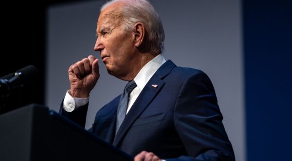 This photo taken on July 16, 2024 shows US President Joe Biden clearing his throat as he speaks on economics during the Vote To Live Properity Summit at the College of Southern Nevada in Las Vegas, Nevada. US President Joe Biden tested positive for Covid with mild symptoms on July 17, shortly after conceding he would consider dropping his reelection bid if doctors diagnosed him with a serious medical condition.,Image: 890475778, License: Rights-managed, Restrictions: , Model Release: no, Credit line: Kent Nishimura / AFP / Profimedia