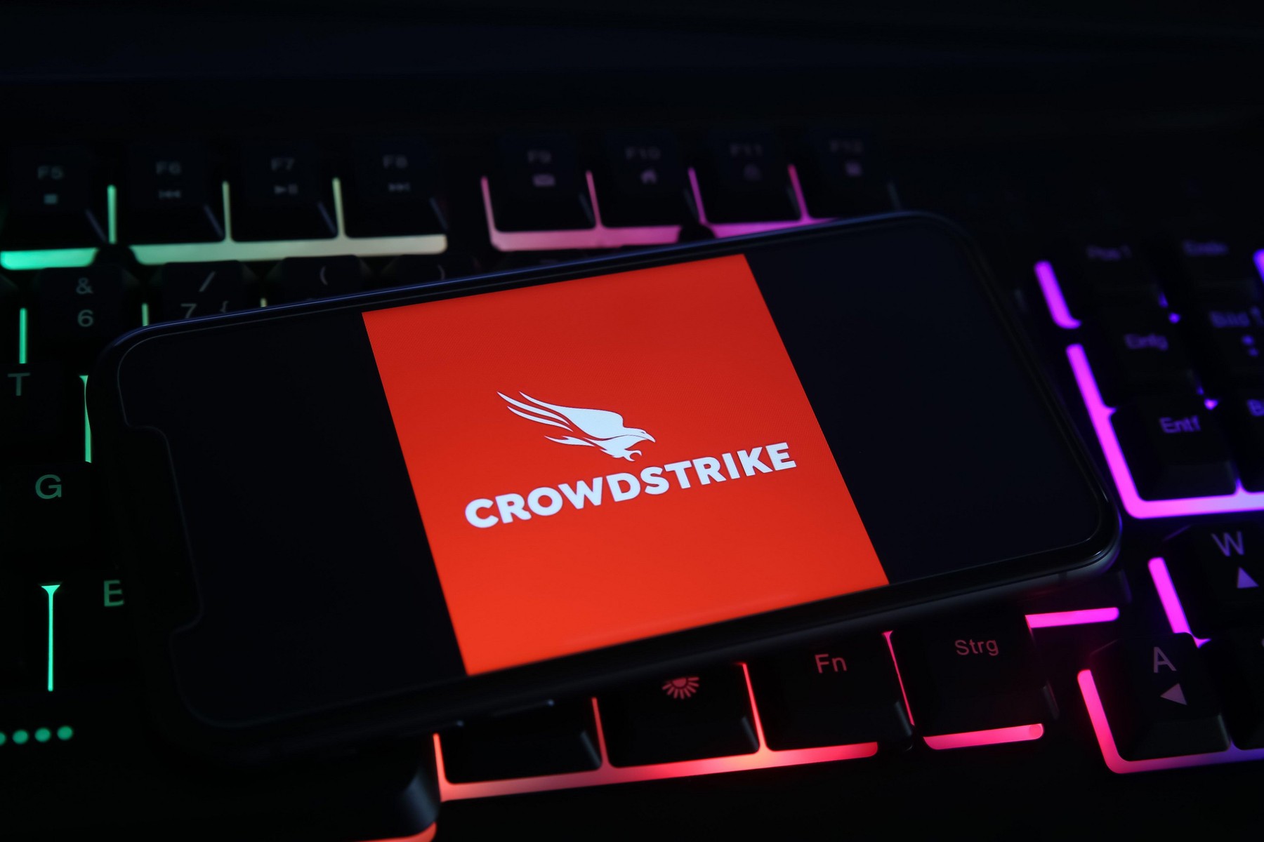 Viersen, Germany - May 1. 2021: Closeup of mobile phone screen with logo lettering of crowdstrike cyber security company on computer keyboard (focus on upper part of bird logo),Image: 610738021, License: Royalty-free, Restrictions: Contributor country restriction: Worldwide, Worldwide.
Contributor usage restriction: Advertising and promotion, Consumer goods.
Contributor media restriction: {7AE662FA-A306-4EAF-B39D-EB6912FD870D}, {7AE662FA-A306-4EAF-B39D-EB6912FD870D}., Model Release: no, Credit line: Ralf Liebhold / Alamy / Alamy / Profimedia