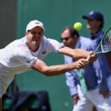 July 5, 2024, London, London, Great Britain: Hubert Hurkacz (POL) returns with backhand  during the The Championships Wimbledon,Image: 887448847, License: Rights-managed, Restrictions: , Model Release: no, Credit line: Mathias Schulz / Zuma Press / Profimedia