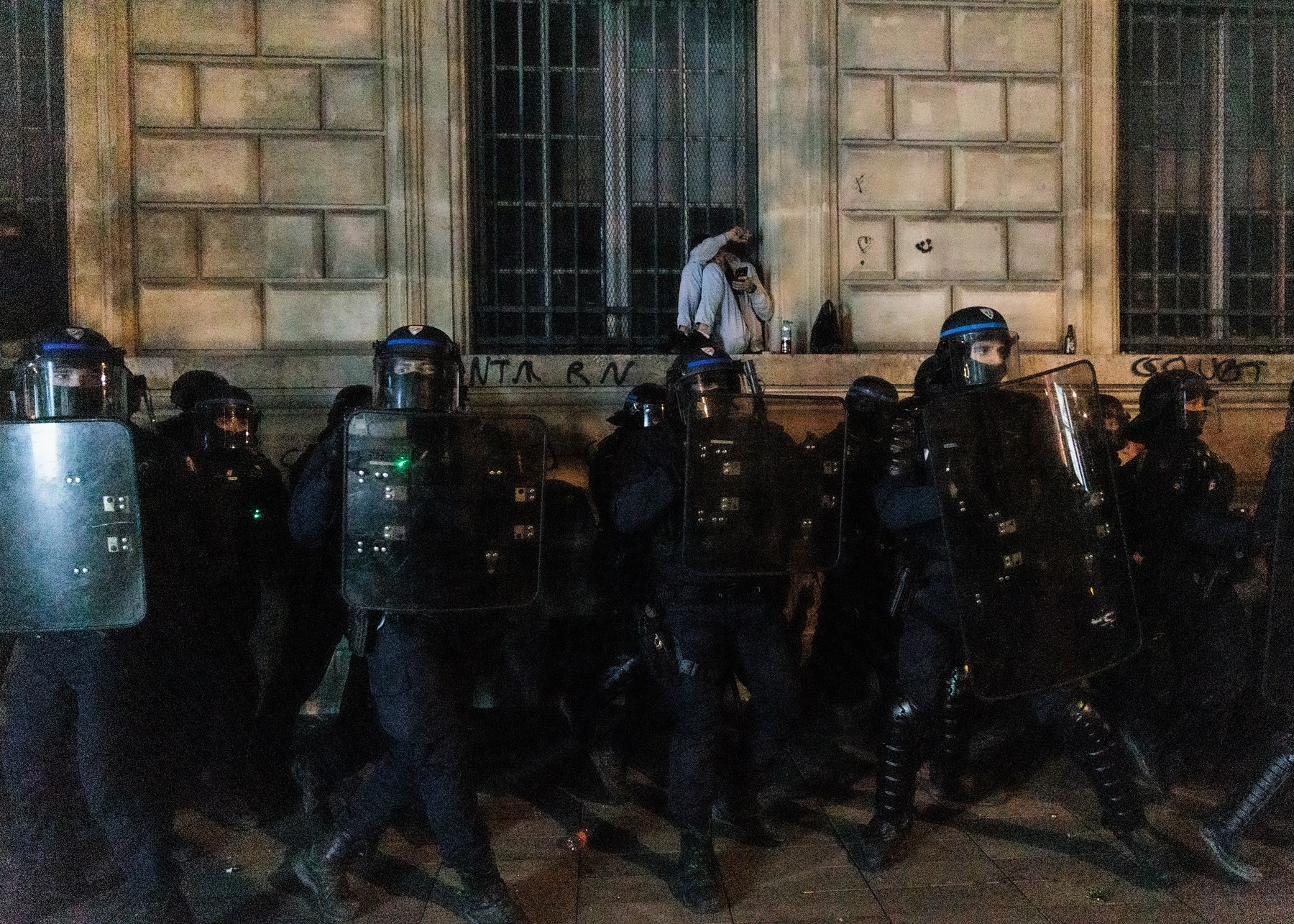 July 7, 2024, Saint Ouen, Paris, France: Protesters clash with police in Paris.Caption: Demonstrators clash with police forces on the outskirts of a gathering for the election night following the second round results of France's legislative election at Republique Square in Paris, France on July 07, 2024. A broad left-wing coalition was leading a tight French legislative election, ahead of both President's centrists and the far right with no group winning an absolute majority, projections showed.,Image: 888096993, License: Rights-managed, Restrictions: , Model Release: no, Credit line: Sadak Souici / Zuma Press / Profimedia