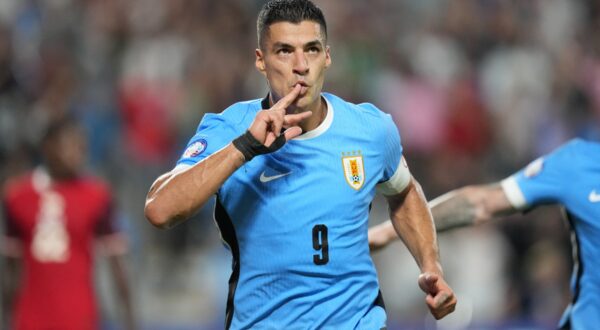 CHARLOTTE, NORTH CAROLINA - JULY 13: Luis Suarez of Uruguay celebrates after scoring the team's second goal during the CONMEBOL Copa America 2024 third place match between Uruguay and Canada at Bank of America Stadium on July 13, 2024 in Charlotte, North Carolina.   Grant Halverson,Image: 889578675, License: Rights-managed, Restrictions: , Model Release: no, Credit line: GRANT HALVERSON / Getty images / Profimedia