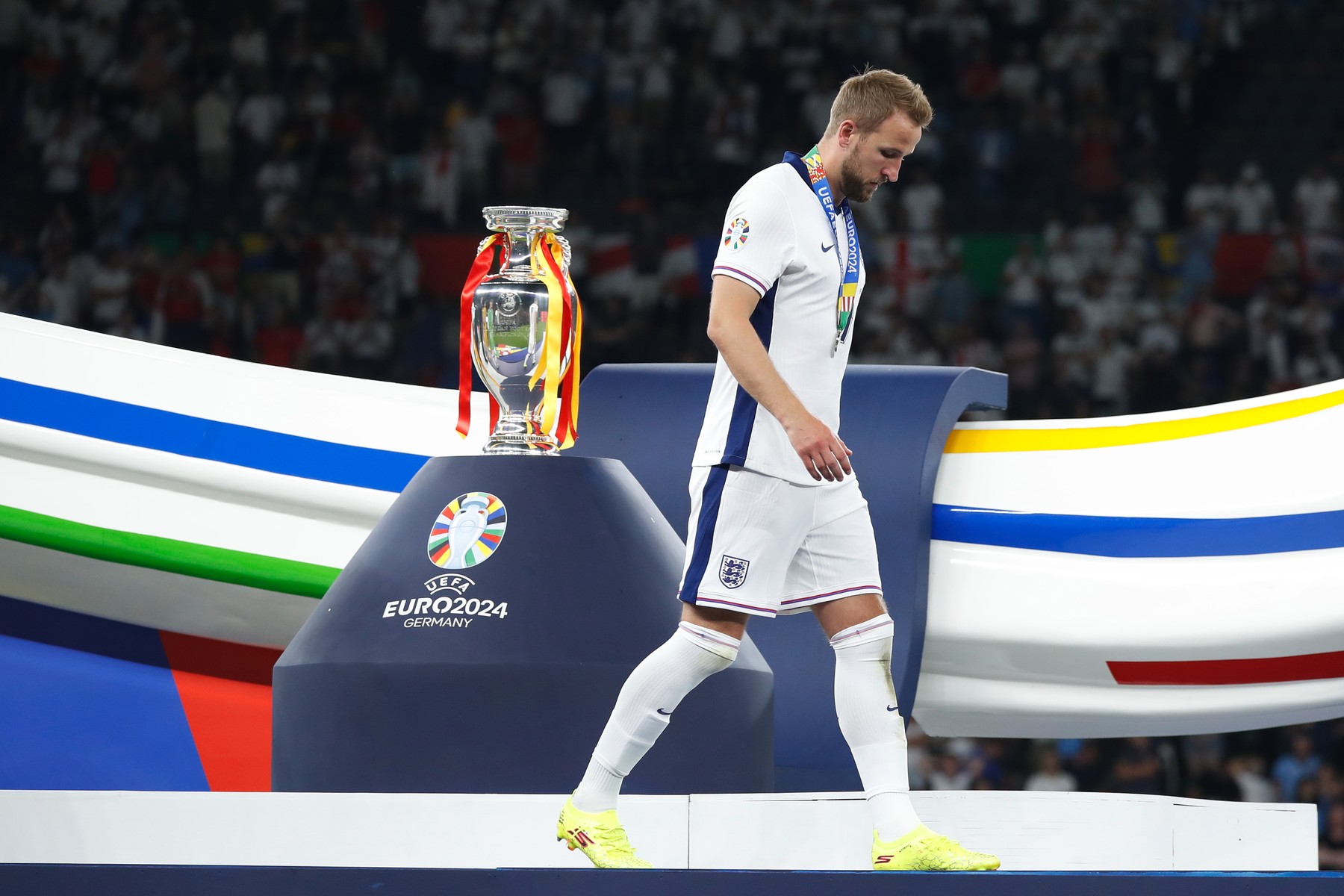 Harry Kane (ENG), JULY 14, 2024 - Football / Soccer : Kane dejected after lossing "UEFA European Championship Germany 2024" final match between Spain 2-1 England at the Olympiastadion in Berlin, Germany. (Photo by Mutsu Kawamori/AFLO),Image: 889787741, License: Rights-managed, Restrictions: No third party sales, Model Release: no, Credit line: Mutsu Kawamori / AFLO / Profimedia