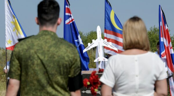 8730417 17.07.2024 People take part in a ceremony marking the 10th anniversary of the Malaysia Airlines Flight MH17 plane crash at a memorial to victims of the accident, near the village of Grabovo, Donetsk People's Republic, Russia.,Image: 890314564, License: Rights-managed, Restrictions: Editors' note: THIS IMAGE IS PROVIDED BY RUSSIAN STATE-OWNED AGENCY SPUTNIK., Model Release: no, Credit line: Taisija Voroncova / Sputnik / Profimedia