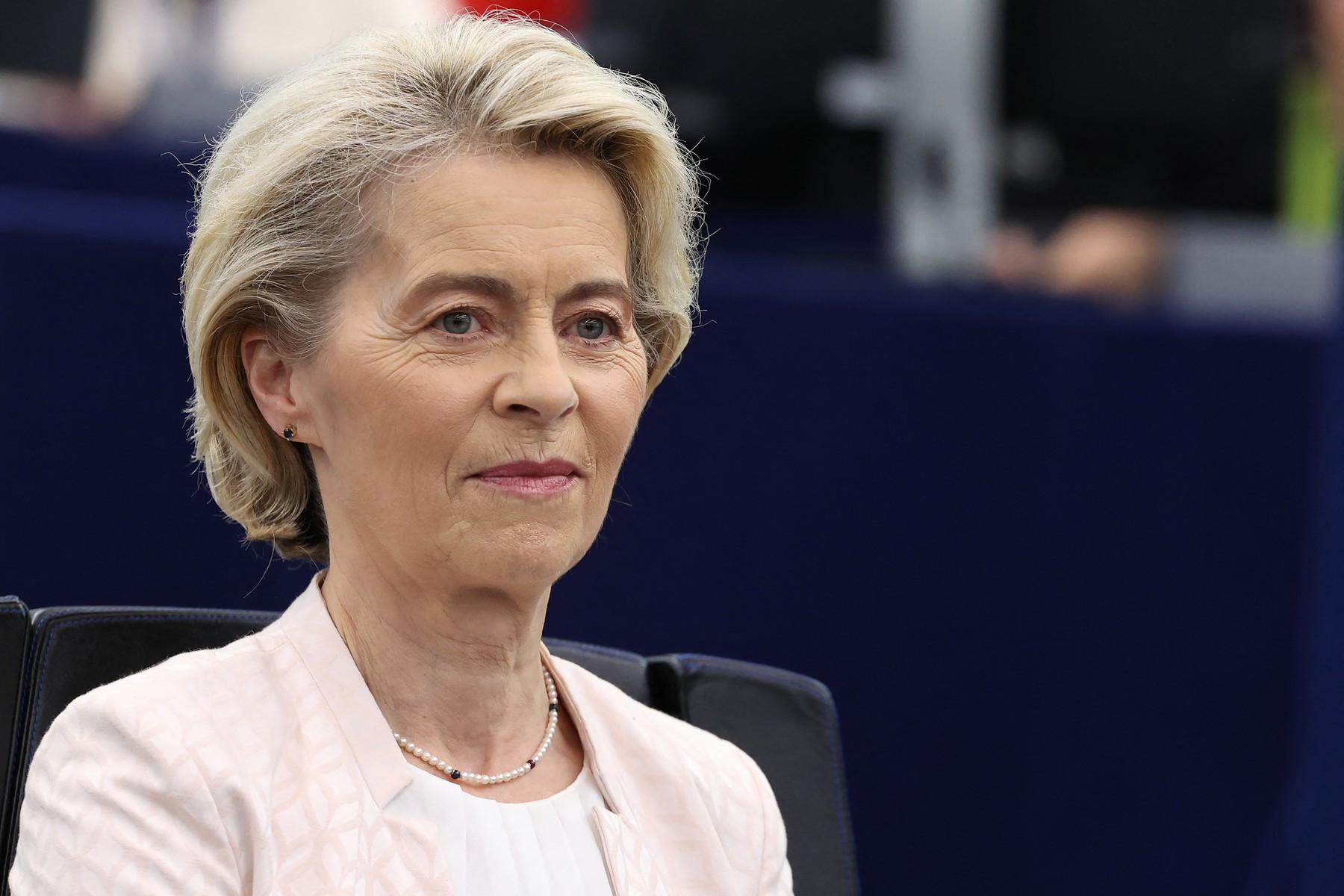 Ursula von der Leyen, a nominee for a second term as president of the European Commission arrives to deliver her candidacy statement at the European Parliament in Strasbourg, eastern France, on July 18, 2024.,Image: 890558365, License: Rights-managed, Restrictions: , Model Release: no, Credit line: FREDERICK FLORIN / AFP / Profimedia