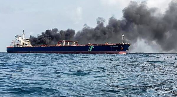 A handout photo taken and released by Malaysian Maritime Enforcement Agency on July 19, 2024 shows the Singapore-flagged tanker Hafnia Nile on fire in Tanjung Sedili, near Singapore. Singaporean authorities said two oil tankers caught fire off its coast and two crew members were airlifted to a hospital.,Image: 890765153, License: Rights-managed, Restrictions: RESTRICTED TO EDITORIAL USE - MANDATORY CREDIT AFP PHOTO / Malaysian Maritime Enforcement Agency - NO MARKETING - NO ADVERTISING CAMPAIGNS - DISTRIBUTED AS A SERVICE TO CLIENTS, ***
HANDOUT image or SOCIAL MEDIA IMAGE or FILMSTILL for EDITORIAL USE ONLY! * Please note: Fees charged by Profimedia are for the Profimedia's services only, and do not, nor are they intended to, convey to the user any ownership of Copyright or License in the material. Profimedia does not claim any ownership including but not limited to Copyright or License in the attached material. By publishing this material you (the user) expressly agree to indemnify and to hold Profimedia and its directors, shareholders and employees harmless from any loss, claims, damages, demands, expenses (including legal fees), or any causes of action or allegation against Profimedia arising out of or connected in any way with publication of the material. Profimedia does not claim any copyright or license in the attached materials. Any downloading fees charged by Profimedia are for Profimedia's services only. * Handling Fee Only 
***, Model Release: no, Credit line: Handout / AFP / Profimedia