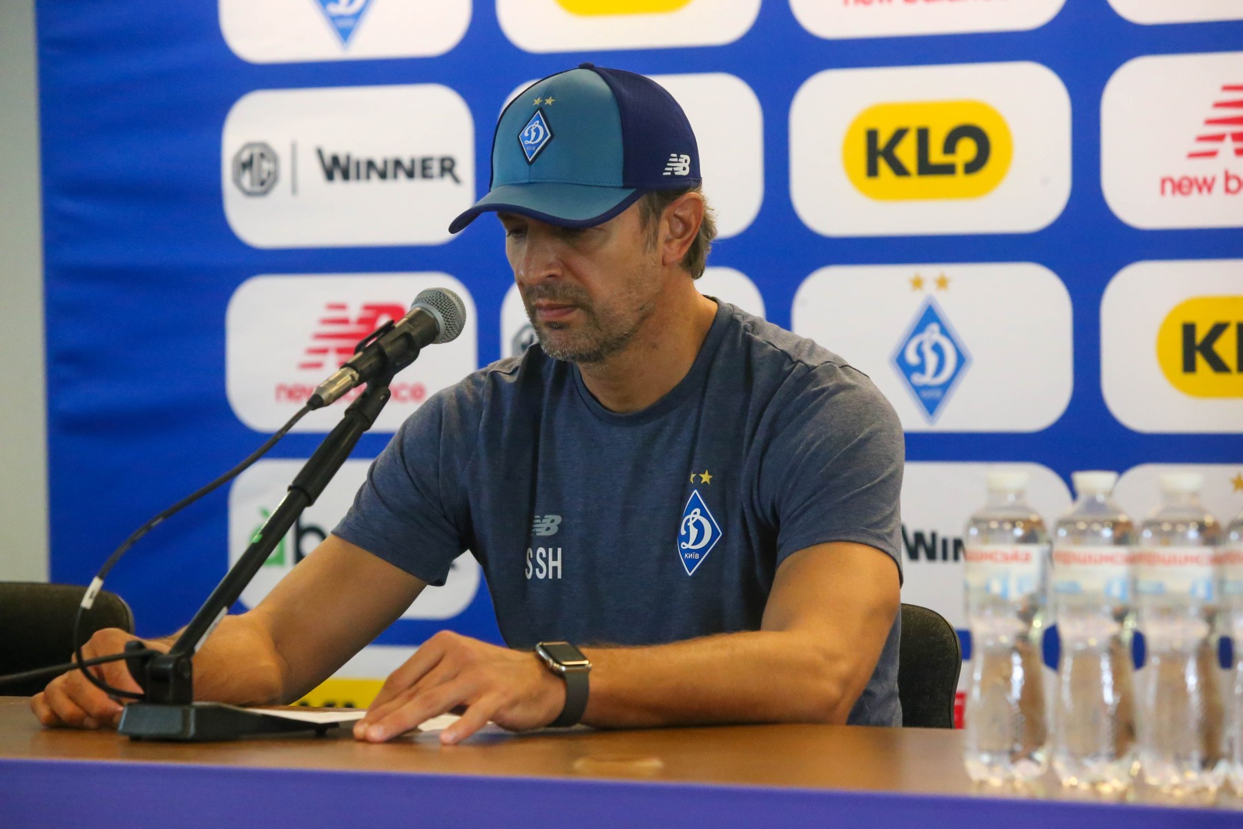 Dynamo Kyiv head coach Oleksandr Shovkovskyi during a press conference in Lublin, eastern Poland, 22 July 2024. Dynamo Kyiv will face Partizan Belgrade in the UEFA Champions League second qualifying round soccer match on 23 July in Lublin.,Image: 891463074, License: Rights-managed, Restrictions: POLAND OUT, Model Release: no, Credit line: Wojciech Szubartowski / PAP / Profimedia