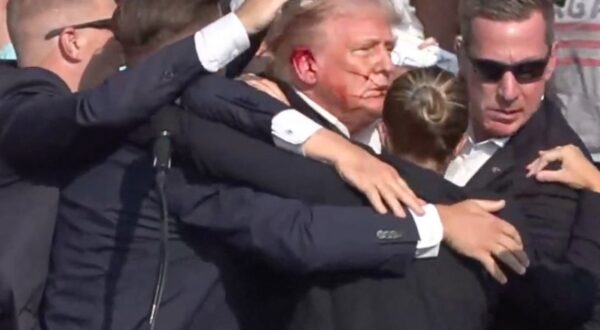 BUTLER, PENNSYLVANIA, UNITED STATES - JULY 13: (----EDITORIAL USE ONLY - MANDATORY CREDIT - 'TRUMP CAMPAIGN OFFICE / HANDOUT' - NO MARKETING NO ADVERTISING CAMPAIGNS - DISTRIBUTED AS A SERVICE TO CLIENTS----) A screen grab captured from a video shows Republican presidential candidate former President Donald Trump appears to be injured after gunshots were reported as he is rushed offstage during a rally on July 13, 2024 in Butler, Pennsylvania. Trump was seen bloodied on his right ear as he was being evacuated from the stage, according to social media footage. Trump Campaign Office / Handout / Anadolu/ABACAPRESS.COM,Image: 889559243, License: Rights-managed, Restrictions: ***
HANDOUT image or SOCIAL MEDIA IMAGE or FILMSTILL for EDITORIAL USE ONLY! * Please note: Fees charged by Profimedia are for the Profimedia's services only, and do not, nor are they intended to, convey to the user any ownership of Copyright or License in the material. Profimedia does not claim any ownership including but not limited to Copyright or License in the attached material. By publishing this material you (the user) expressly agree to indemnify and to hold Profimedia and its directors, shareholders and employees harmless from any loss, claims, damages, demands, expenses (including legal fees), or any causes of action or allegation against Profimedia arising out of or connected in any way with publication of the material. Profimedia does not claim any copyright or license in the attached materials. Any downloading fees charged by Profimedia are for Profimedia's services only. * Handling Fee Only 
***, Model Release: no, Credit line: AA/ABACA / Abaca Press / Profimedia