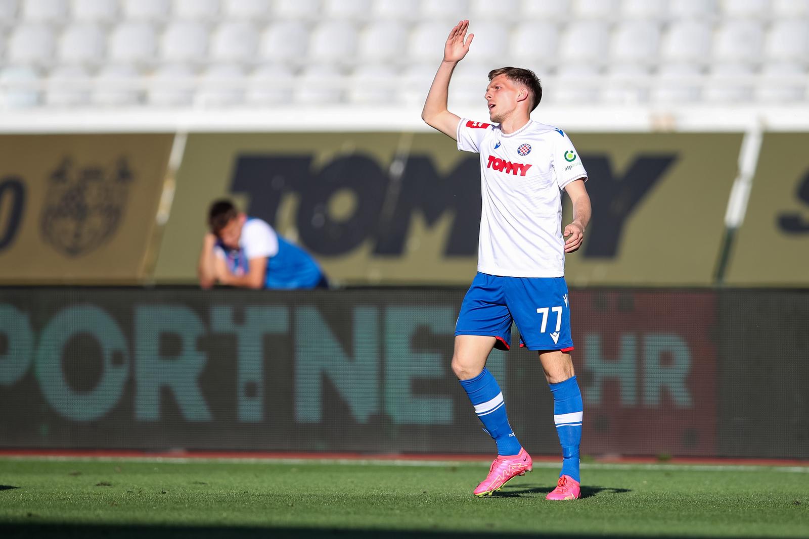 14.04.2024., stadion Poljud, Split - SuperSport HNL, 30. kolo, HNK Hajduk - NK Osijek. Emir Sahiti Photo: Sime Zelic/PIXSELL