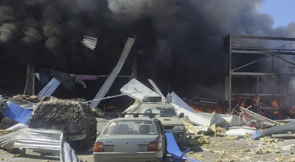 epa11539383 A handout picture made available by the Donetsk Regional State Administration shows snike rising following a shelling on a shopping mall in Kostiantynivka, Donetsk region, Ukraine, 09 August 2024, amid the Russian invasion. According to the State Emergency Service of Ukraine, at least 10 people died and 35 others were injured in the shelling, while residential buildings, shops, and more than a dozen cars were damaged.  EPA/Donetsk Regional State Administration HANDOUT  HANDOUT EDITORIAL USE ONLY/NO SALESHANDOUT EDITORIAL USE ONLY/NO SALES