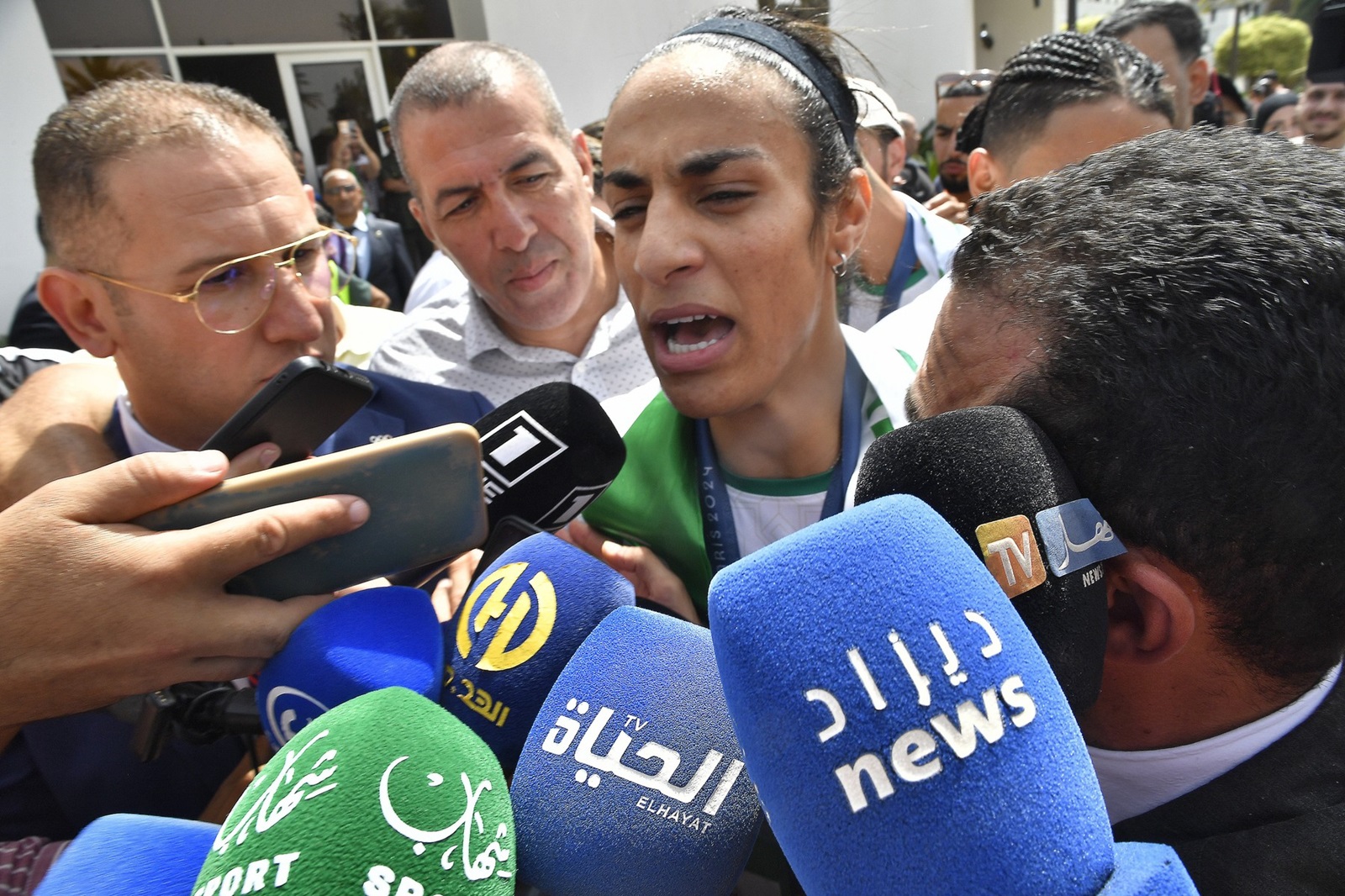 Gold medalist in the the women's 66 kg boxing Algeria's Imane Khelif arrives in Algiers after the 2024 Summer Olympics, Monday, Aug. 12, 2024, at Algiers airport, Algeria. //PPAGENCY_SIPA.23393/Credit:Fateh Guidoum PPAgency/SIPA/2408131058,Image: 898209081, License: Rights-managed, Restrictions: , Model Release: no, Credit line: Fateh Guidoum PPAgency / Sipa Press / Profimedia