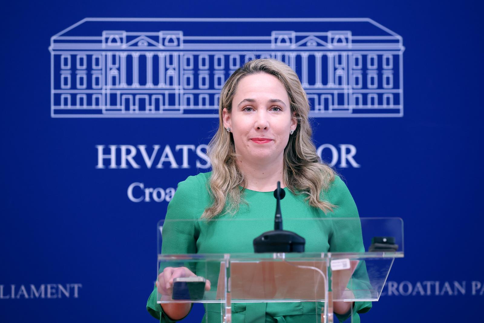 11.07.2024., Zagreb - Na konferenciji za medije  odrzanoj u Saboru o temi: „Studentska prava“ govorilla je Marija Selak Raspudic. Photo: Patrik Macek/PIXSELL