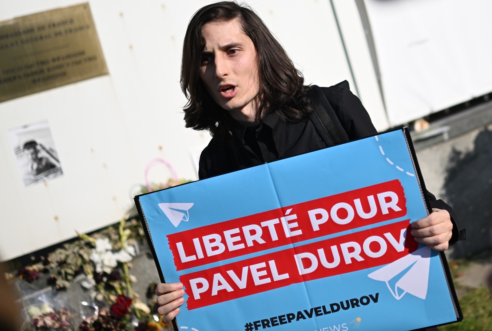 8749843 25.08.2024 A young man attends a rally in support of Telegram founder Pavel Durov near the French embassy in Moscow, Russia. On Saturday, Durov, who has dual Russian-French citizenship, was detained at Le Bourget airport outside Paris, France. The 39-year-old Russian-born is expected to appear before a judge on Sunday on charges linked to criminal uses of his social media app, including terrorism, drug trafficking and money laundering, which could land him in jail for up to 20 years.,Image: 901449589, License: Rights-managed, Restrictions: Editors' note: THIS IMAGE IS PROVIDED BY RUSSIAN STATE-OWNED AGENCY SPUTNIK., Model Release: no, Credit line: Alexey Maishev / Sputnik / Profimedia