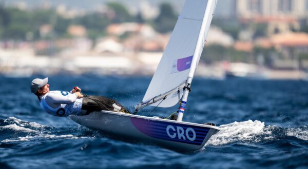 240801 Filip Jurisic of Croatia compete in men's dinghy - laser radial sailing race 1 during day 6 of the Paris 2024 Olympic Games on August 1, 2024 in Marseille. 
Photo: Petter Arvidson / BILDBYRÅN / kod PA / PA0854
bbeng segling sailing olympic games olympics os ol olympiska spel olympiske leker paris 2024 paris-os paris-ol kroatien croatia grappa33 (Photo by PETTER ARVIDSON/Bildbyran/Sipa USA) Photo: Sipa USA/PIXSELL