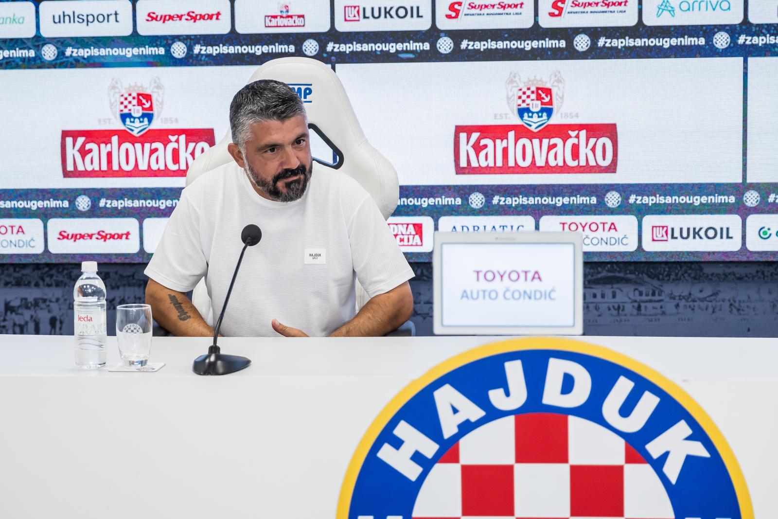 03.07.2024., Split - Gennaro Gattuso odrzao je presicu u Novinarskom salonu na Poljudu povodom sutrasnje utakmice izmedju Hajduka i Slaven Belupa. Photo: Zvonimir Barisin/PIXSELL