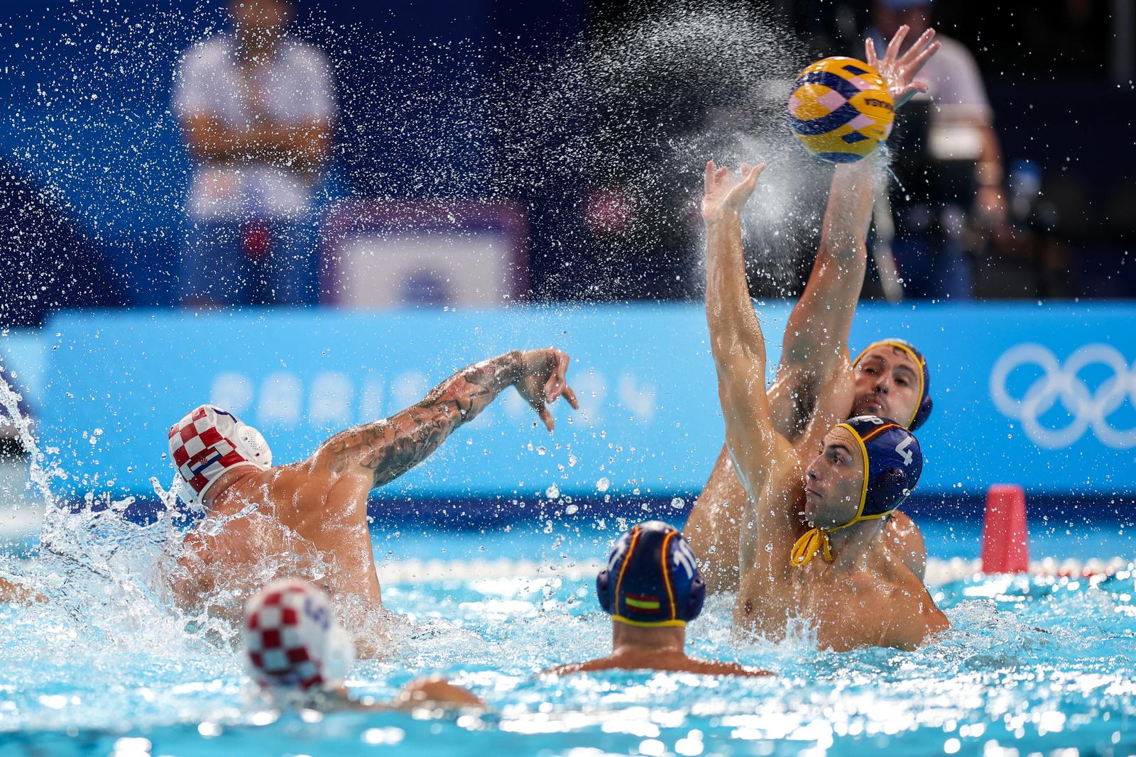 07.08.2024., Pariz, Francuska - XXXIII. Olimpijske igre Pariz 2024. Vaterpolo cetvrtfinalna utakmica, Hrvatska - Spanjolska. Jerko Marinic Kragic Photo: Igor Kralj/PIXSELL