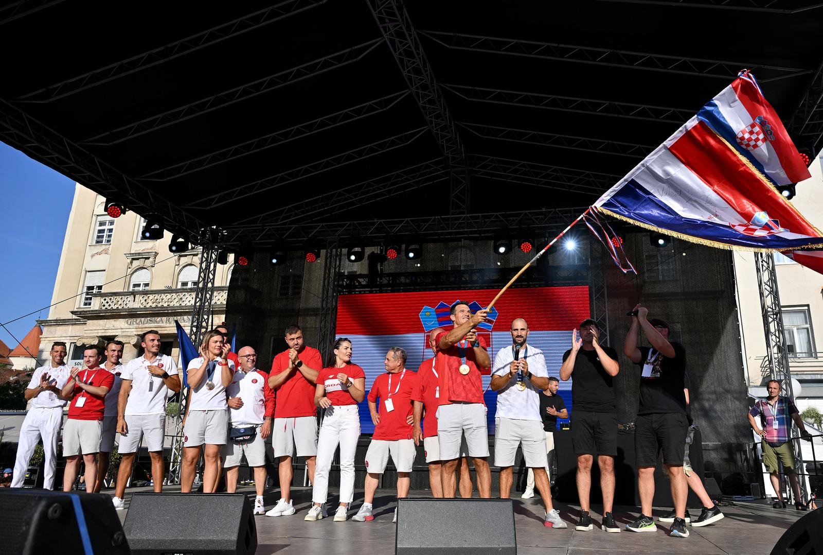 07.08.2024., Zagreb - Docek hrvatskih olimpijaca na Trgu bana Josipa Jelacica.  Photo: Neva Zganec/PIXSELL