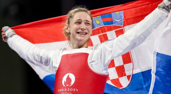 07.08.2024., Pariz, Francuska - XXXIII. Olimpijske igre Pariz 2024. Taekwondo, borba za trece mjesto zene do 49kg, Lena Stojkovic, Hrvatska - Merve Dincel Kavurat, Turska. Photo: Igor Kralj/PIXSELL