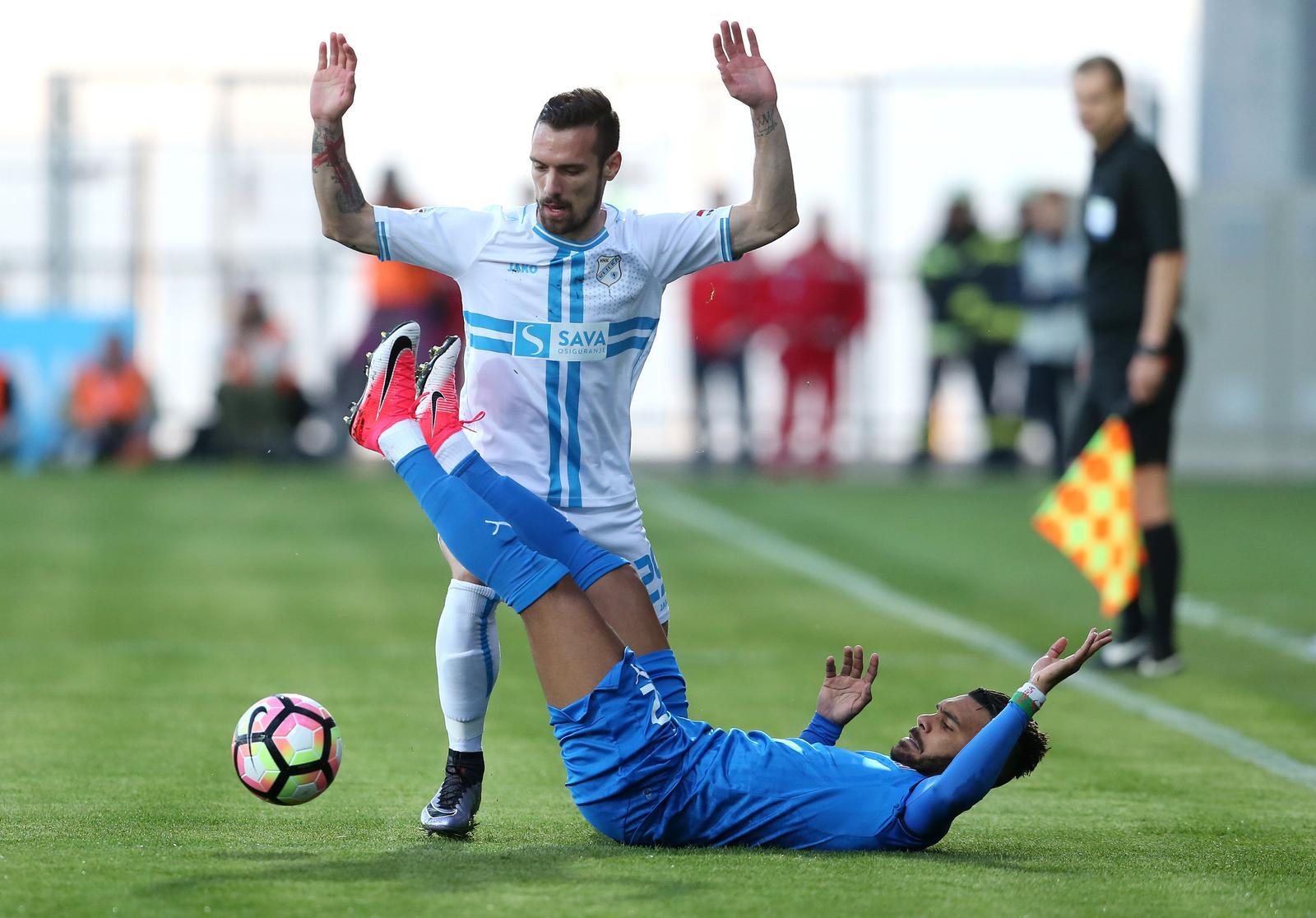 08.04.2017., stadion HNK Rijeka, Rijeka - MAXtv 1. HNL, 27. kolo, HNK Rijeka - GNK Dinamo. Marko Vesovic, Soudani. Photo: Sanjin Strukic/PIXSELL