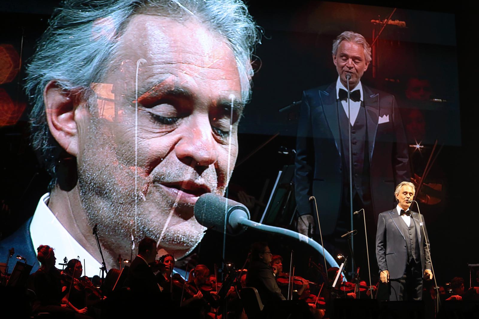 10.03.2018., Zagreb - Andrea Bocelli nastupio je u prepunoj Areni Zagreb. r"nPhoto: Borna Filic/PIXSELL