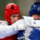 10.08.2024., Pariz, Francuska - XXXIII. Olimpijske igre Pariz 2024. Taekwondo, cetvrtfinale, muskarci preko 80kg, Richard Andre Ordemann, Norveska - Ivan Sapina, Hrvatska. Photo: Igor Kralj/PIXSELL