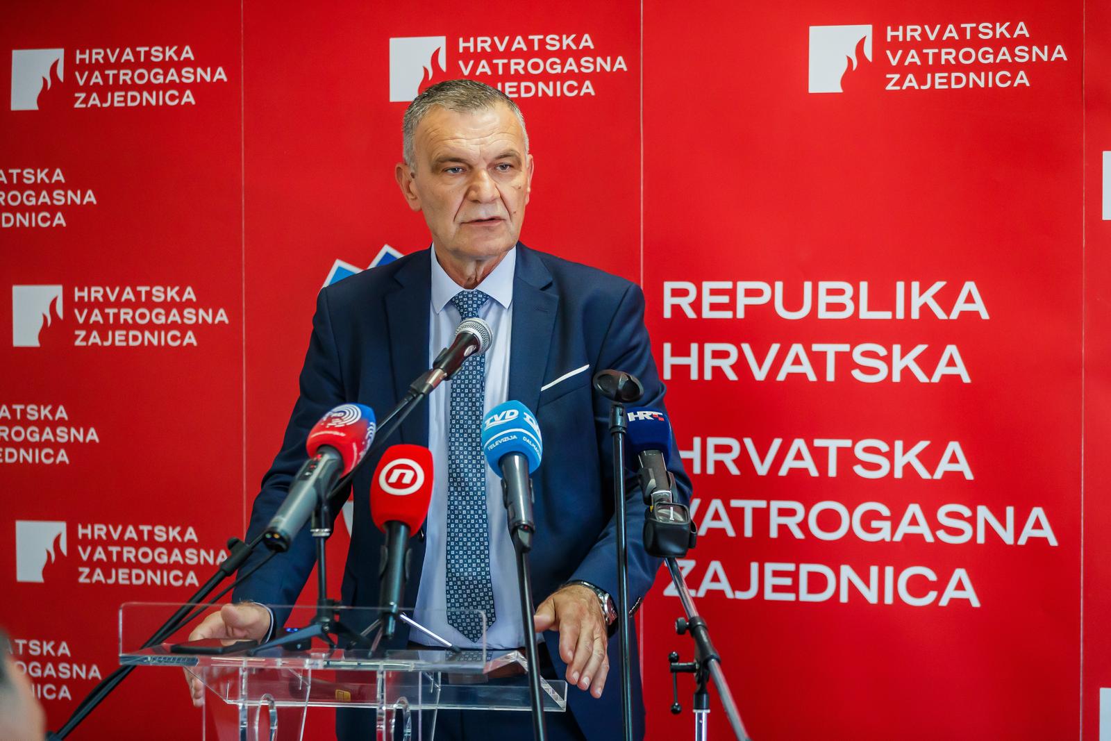 11.06.2024., Divulje - Hrvatska vatrogasna zajednica odrzala je u zapovijednom centru na Divuljama presicu o nadolazecoj pozarnoj sezoni. Photo: Zvonimir Barisin/PIXSELL