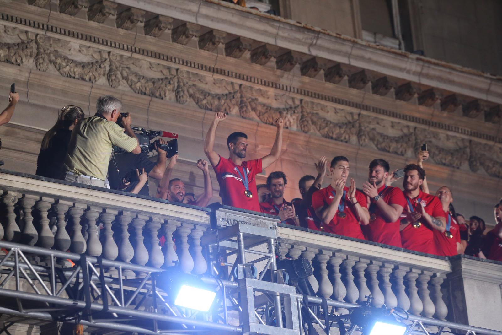 12, August, 2024, Belgrade - In front of the Assembly of the City of Belgrade, a traditional, solemn reception was organized for Serbian Olympians who won medals at the Olympic Games in Paris. Novak Djokovic. Photo: F.S./ATAImages

12, avgust, 2024, Beograd - Ispred Skupstine grada Beograda organizovan je tradicionalni, svecani docek srpskih olimpijaca koji su na Olimpijskim igrama u Parizu osvojili medalje. Photo: F.S./ATAImages Photo: F.S./ATAImages/PIXSELL