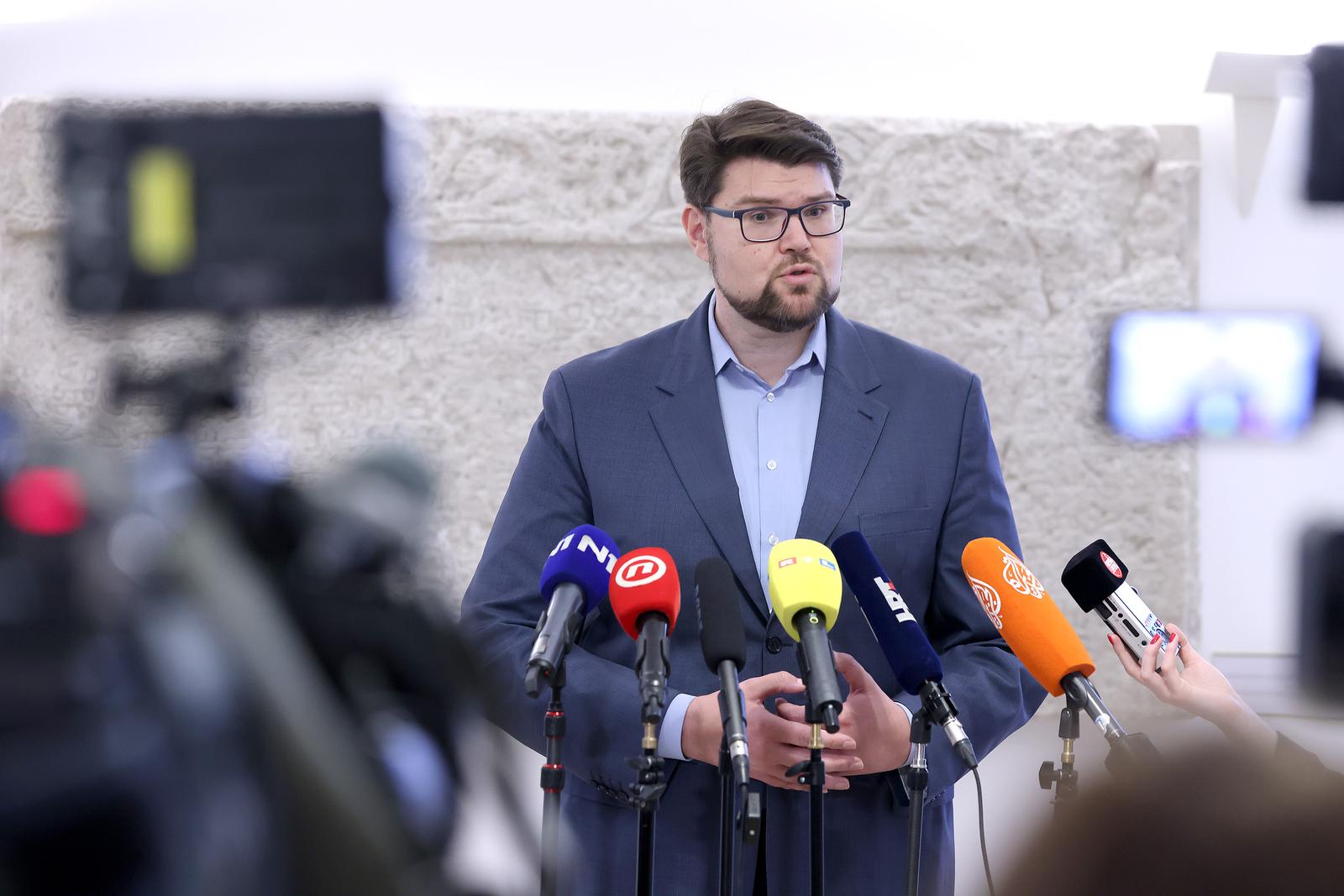 13.06.2024., Zagreb - Na konferenciji za medije odrzanoj u Saboru o aktualnim temama govorio je zastupnik Pedja Grbin.. Photo: Patrik Macek/PIXSELL