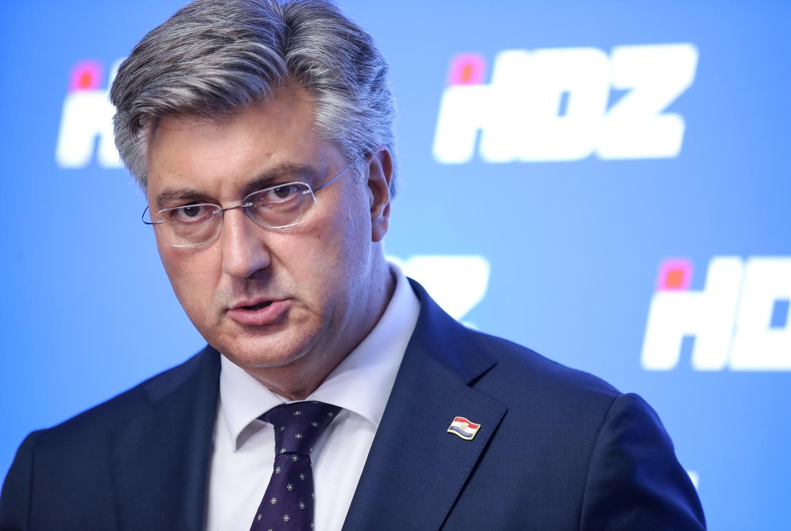 20.08.2024., Zagreb - Predsjednik Vlade RH i predsjednik HDZ-a Andrej Plenkovic dao je izjavu medijima u sredistu Gradskog odbora HDZ-a Grada Zagreba u Gundulicevoj ulici nakon sjednice Predsjednistva stranke. Photo: Slavko Midzor/PIXSELL