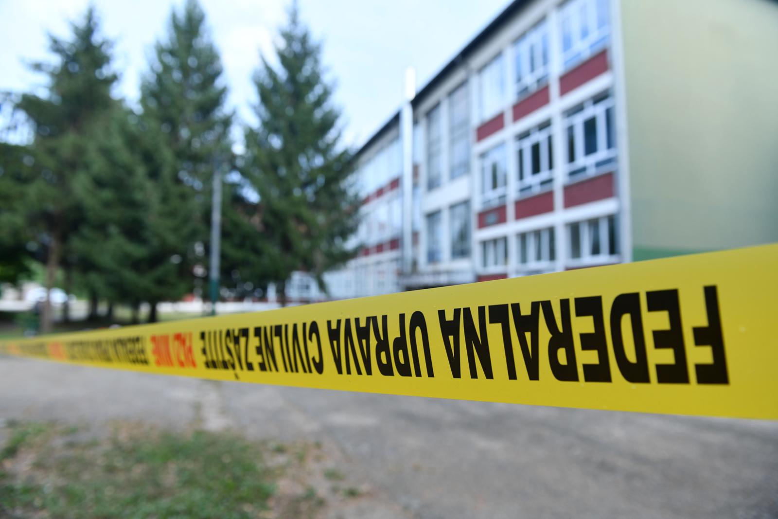 21.8.2024., Sanski Most, Bosna i Hercegovina - U jutarnjim satima doslo je do pucnjave u prostorijama GImnazije u Sanskom Mostu, troje mrtvih. Photo: Josip Mikacic/PIXSELL