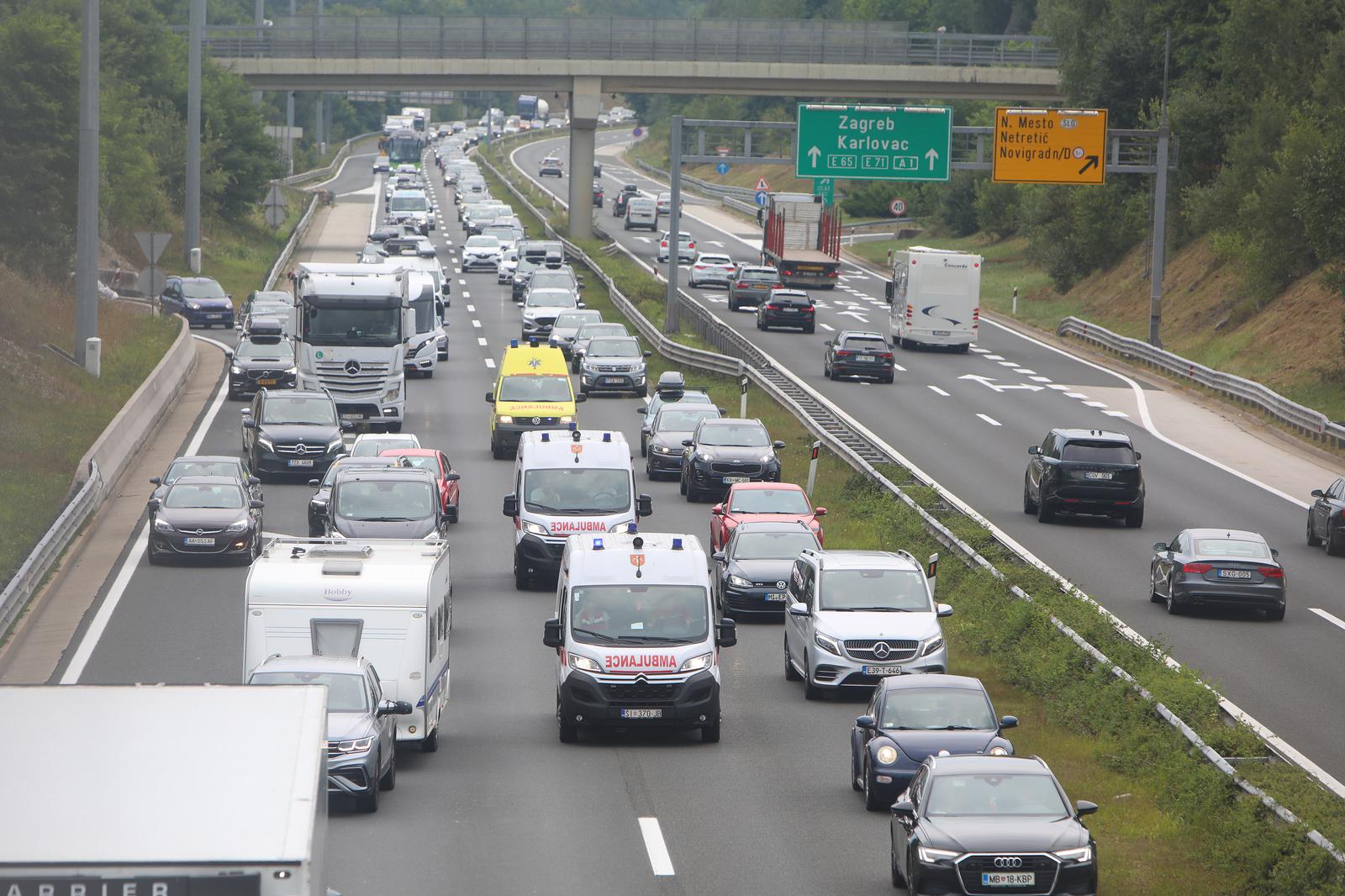 22.07.2024., Karlovac - Guzva na autocesti A1 kod cvora Novigrad na Dobri. Photo: Kristina Stedul Fabac/PIXSELL